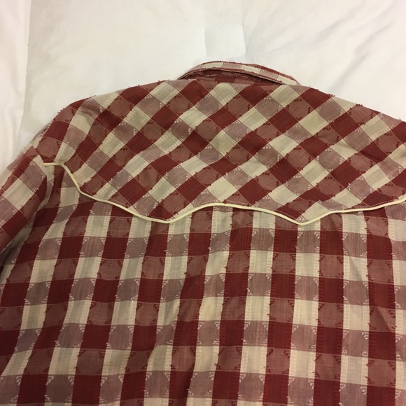 Men's Vintage Western shirt Miller Red Check - Picture 5 of 7